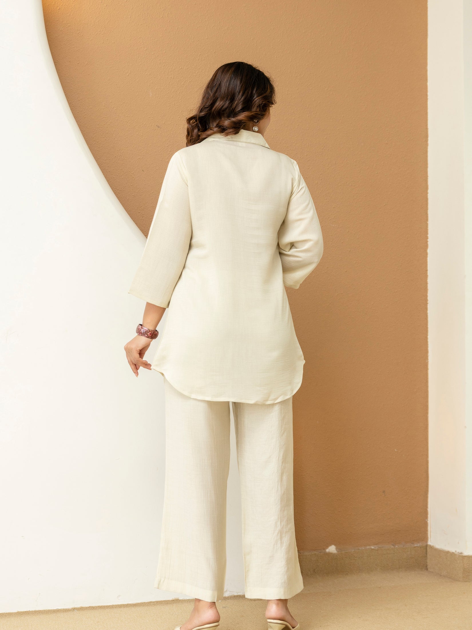 Cotton Mulmul Crush Shirt Style Co-Ord Set