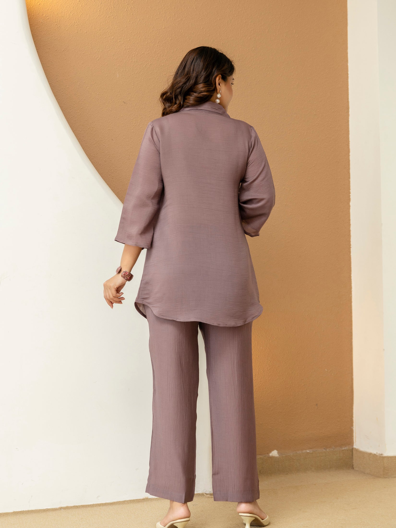 Cotton Mulmul Crush Shirt Style Co-Ord Set