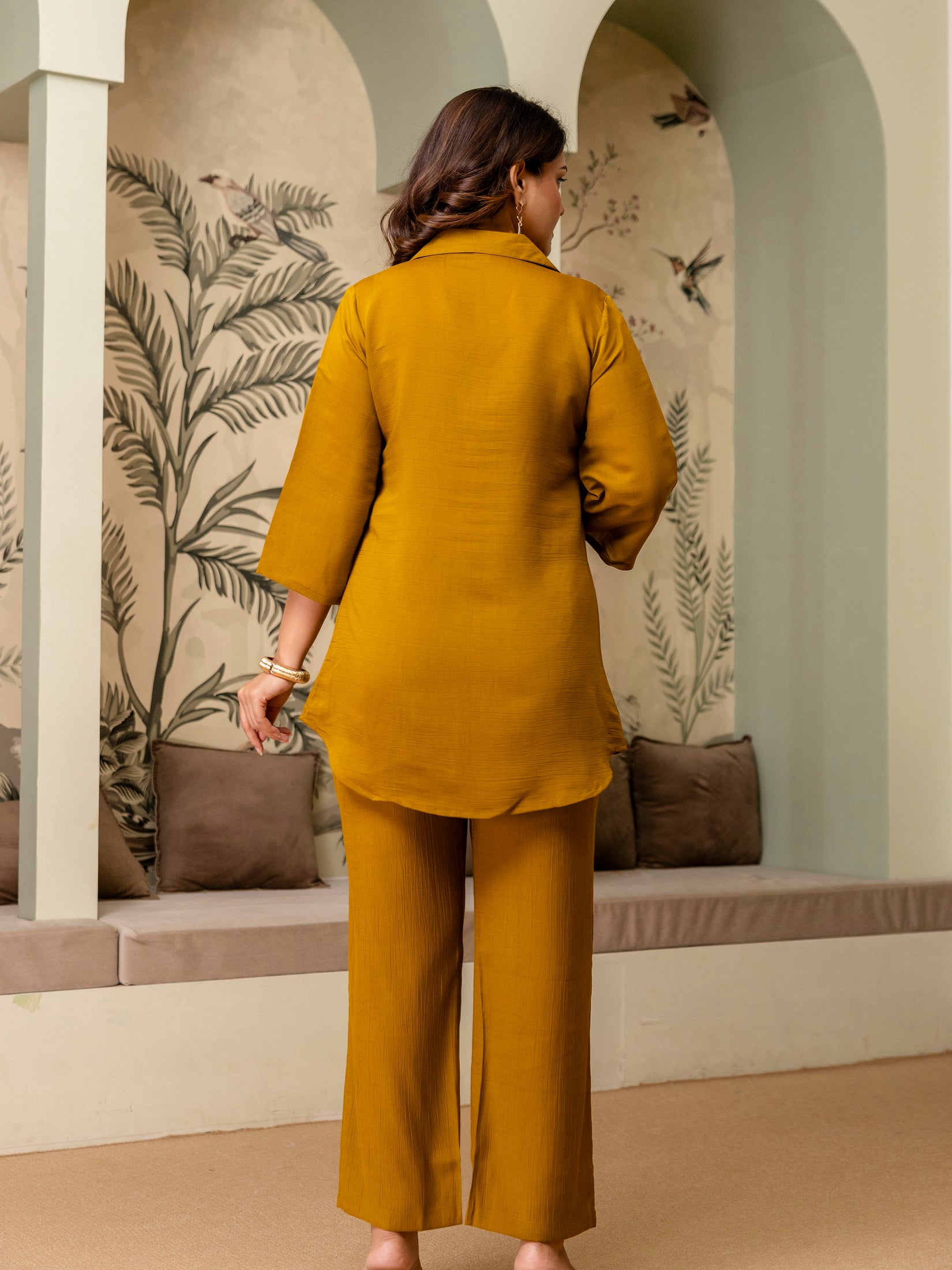 Cotton Mulmul Crush Shirt Style Co-Ord Set
