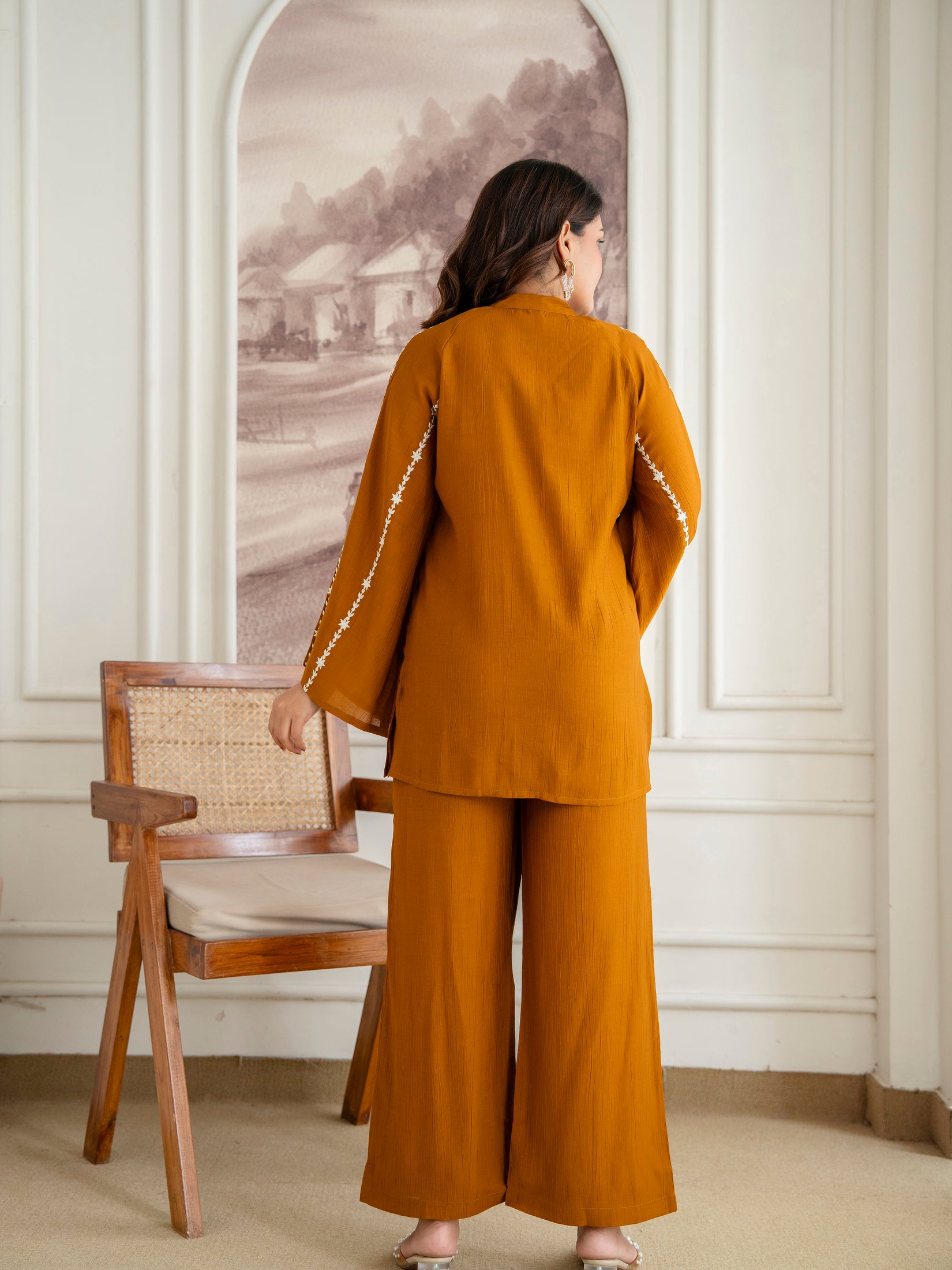 Cotton Mulmul Crush Shirt Style Co-Ord Set