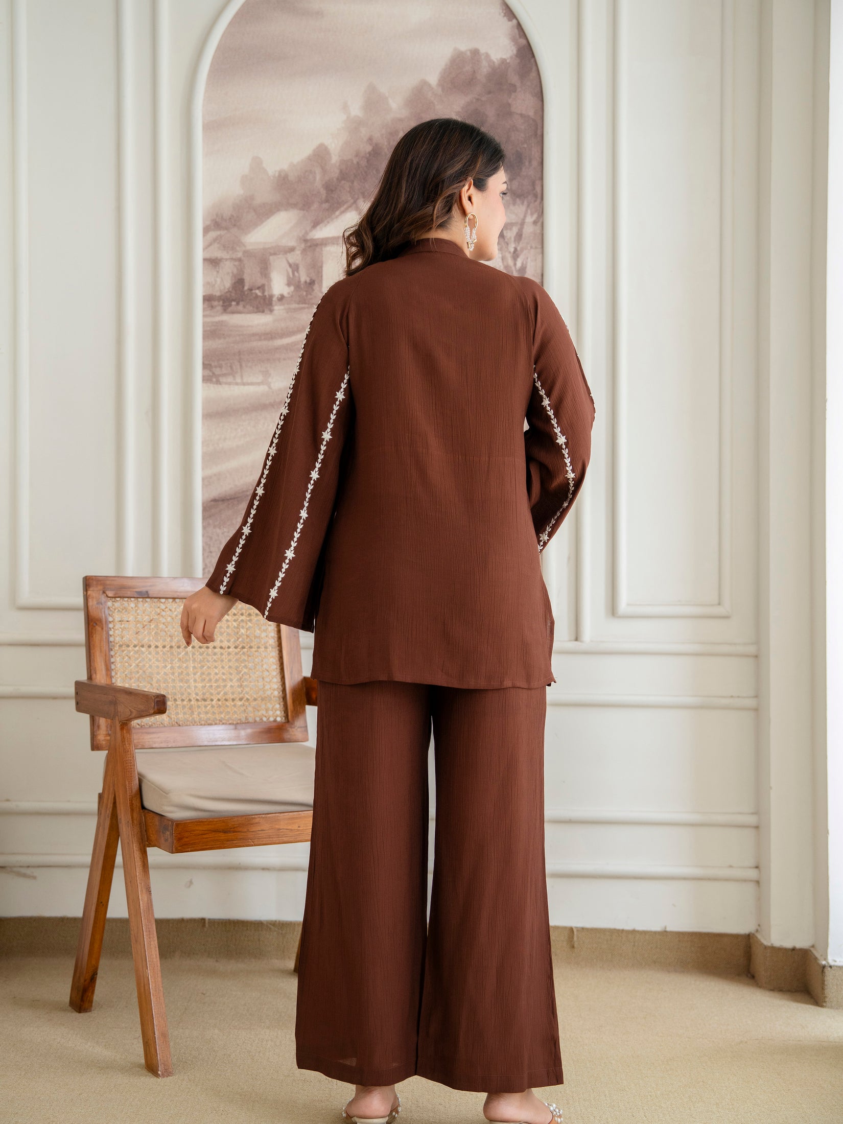 Cotton Mulmul Crush Shirt Style Co-Ord Set