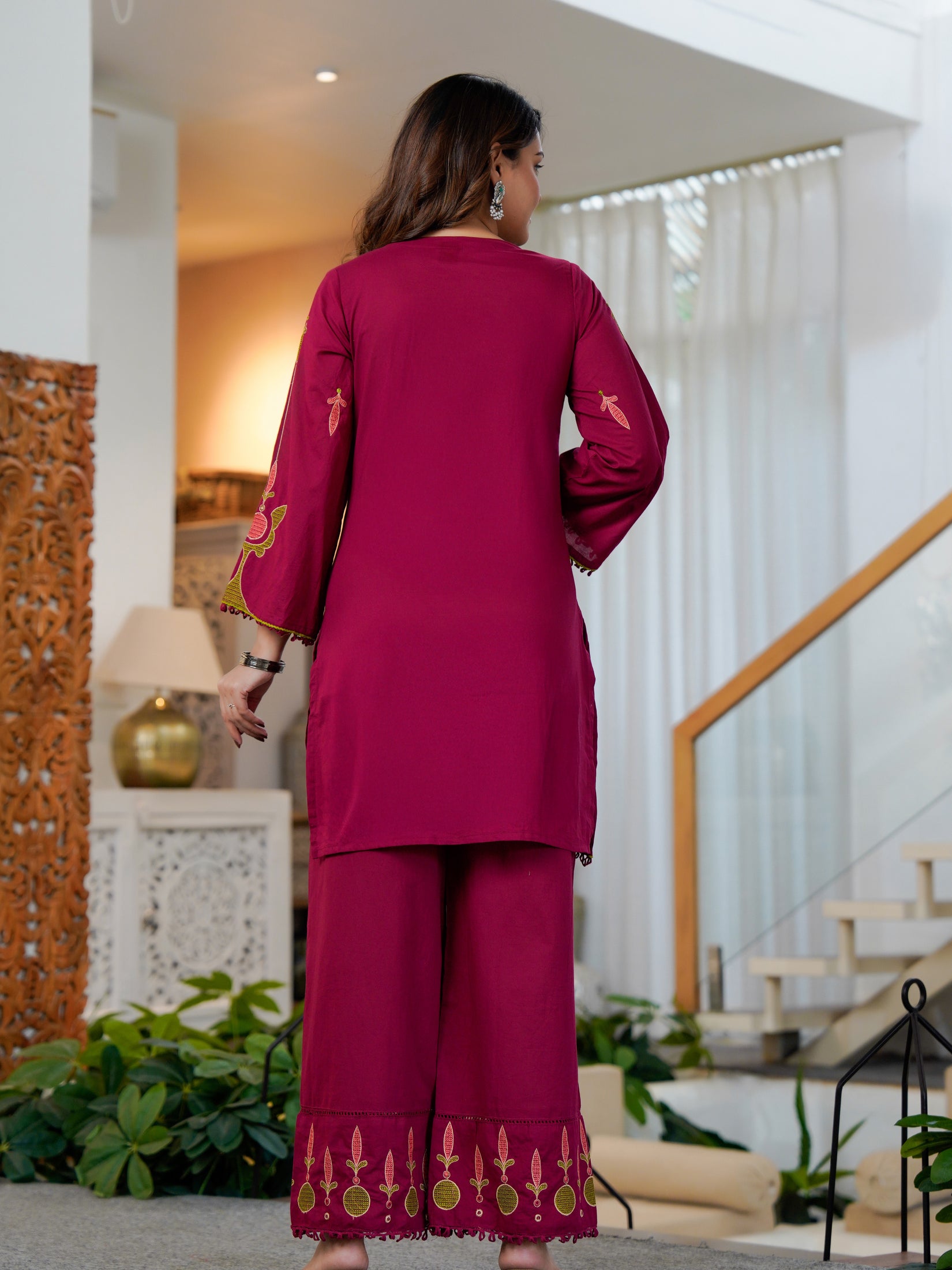 Cotton Embroidered Kurta Set with Dupatta
