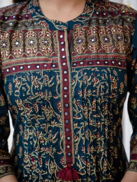 Cotton Motifs Kurta Set with Dupatta