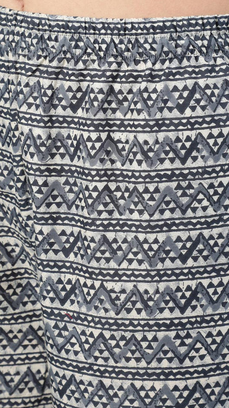 Ebbani Women’s Cotton Motifs Grey Anarkali Kurta Set with Dupatta