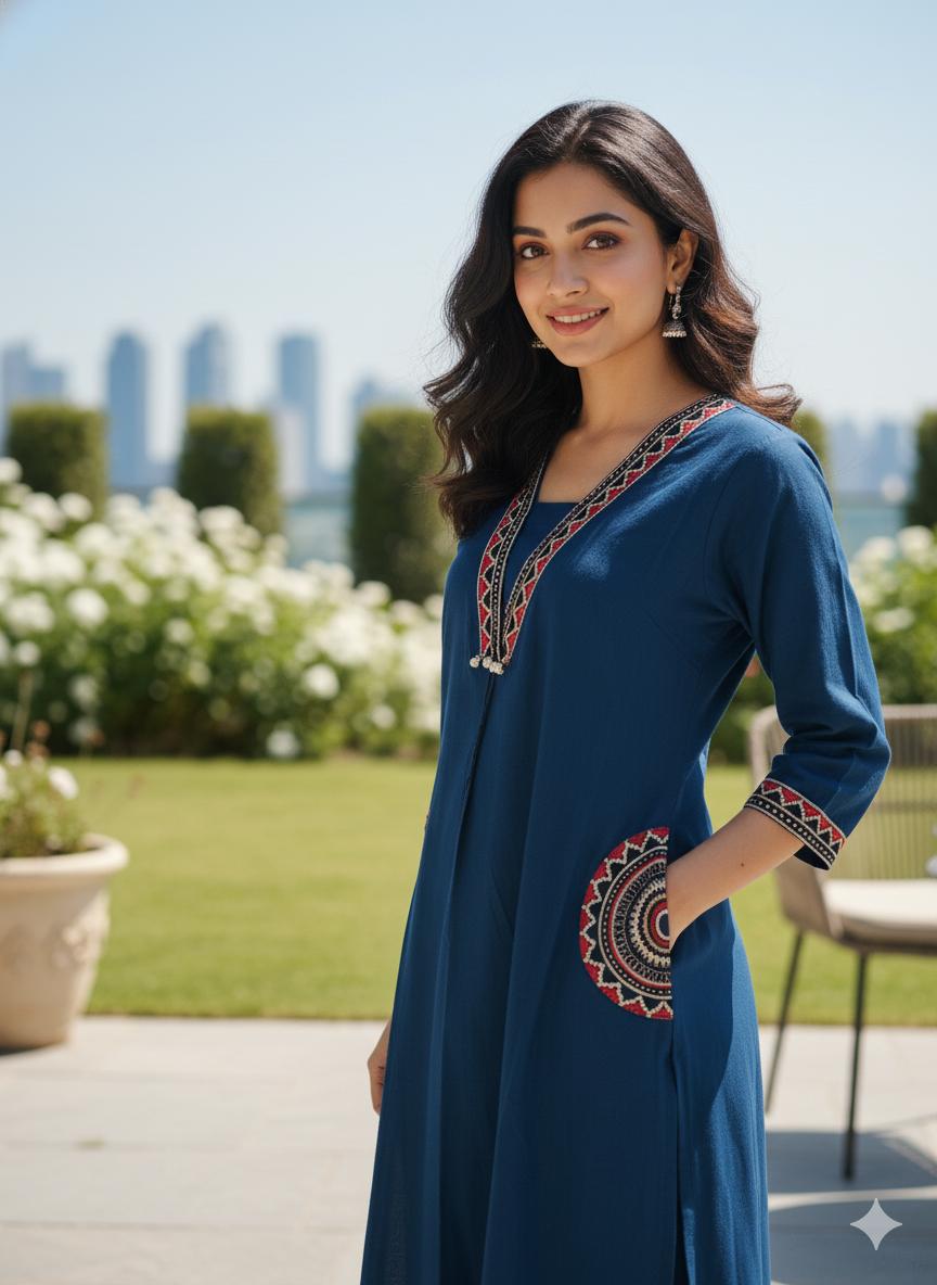 Cotton Embroidered Kurta Set