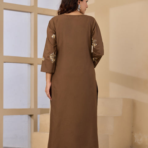 Cotton Handwork Kurta Palazzo Dupatta Set