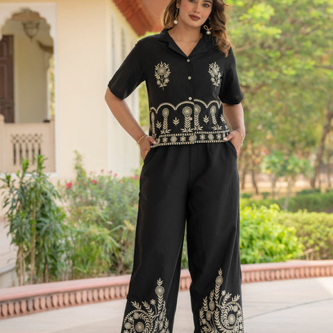 Cotton Embroidered Co-ords Set