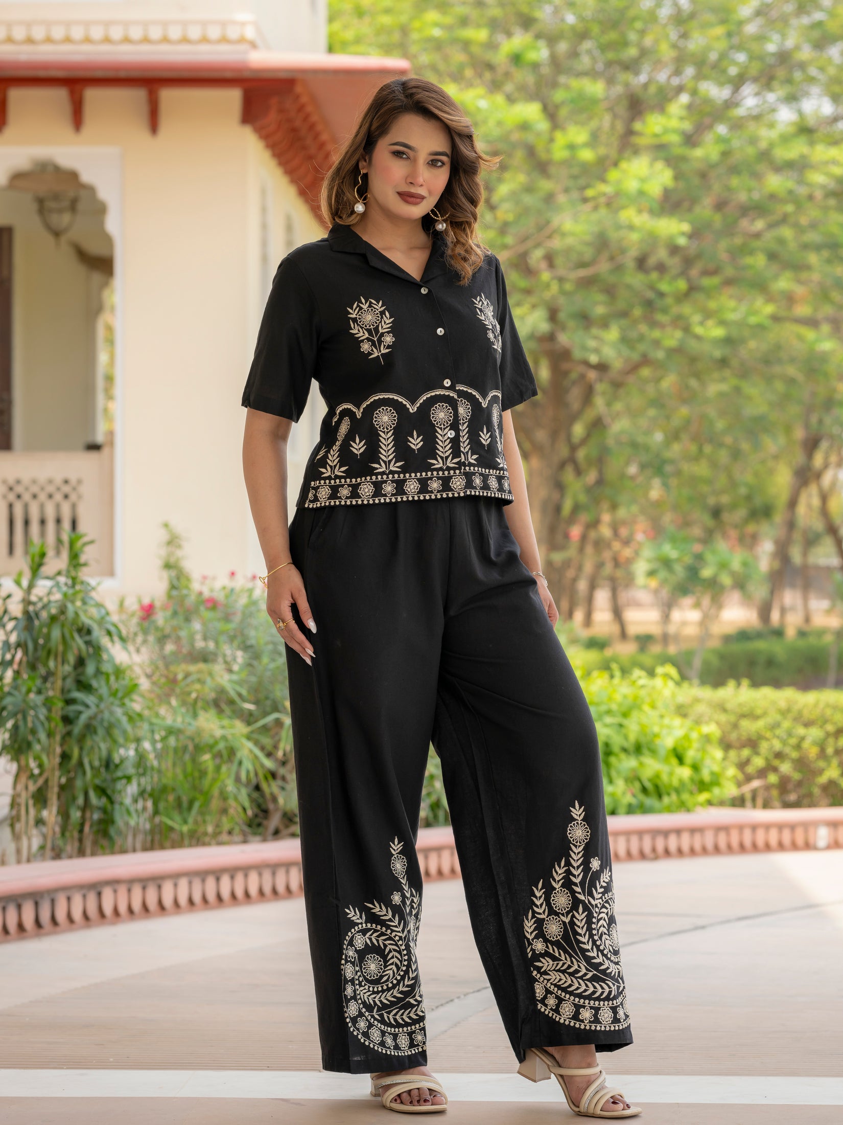 Cotton Embroidered Co-ords Set