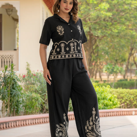 Cotton Embroidered Co-ords Set