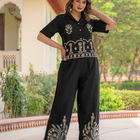 Cotton Embroidered Co-ords Set