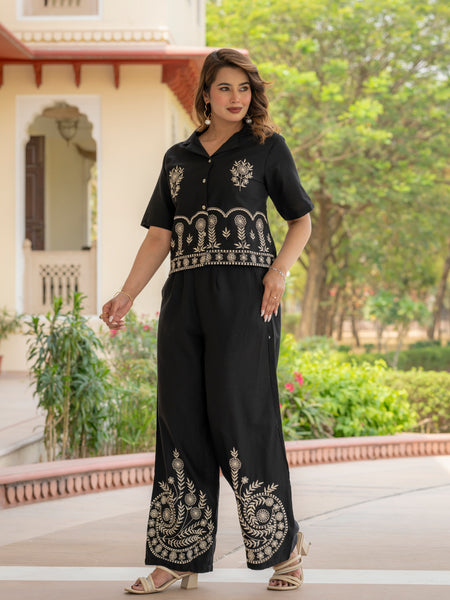 Cotton Embroidered Co-ords Set