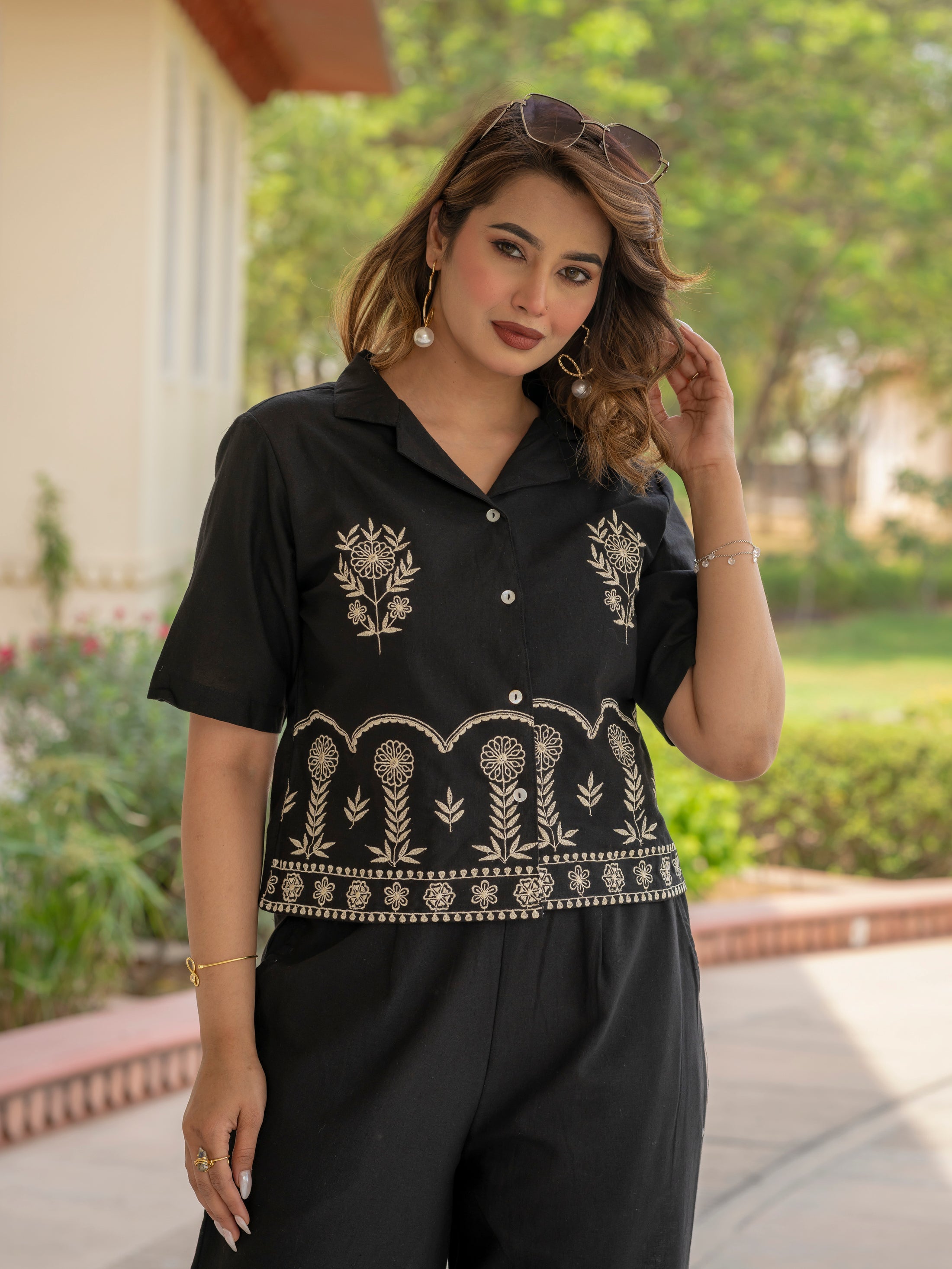 Cotton Embroidered Co-ords Set