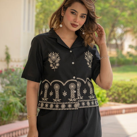 Cotton Embroidered Co-ords Set