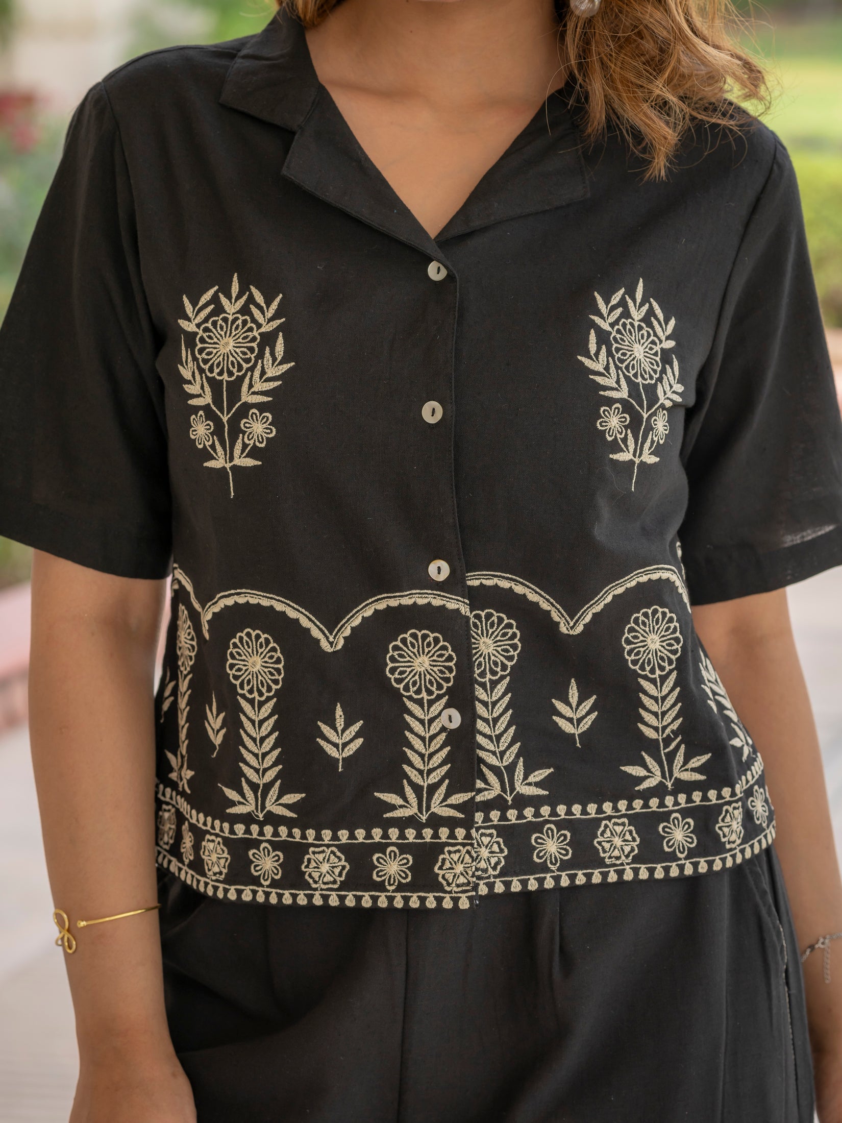 Cotton Embroidered Co-ords Set