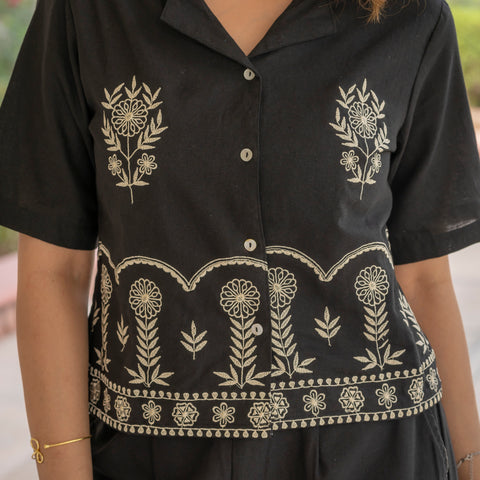 Cotton Embroidered Co-ords Set