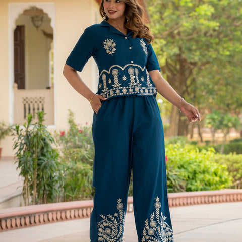 Cotton Embroidered Co-ords Set