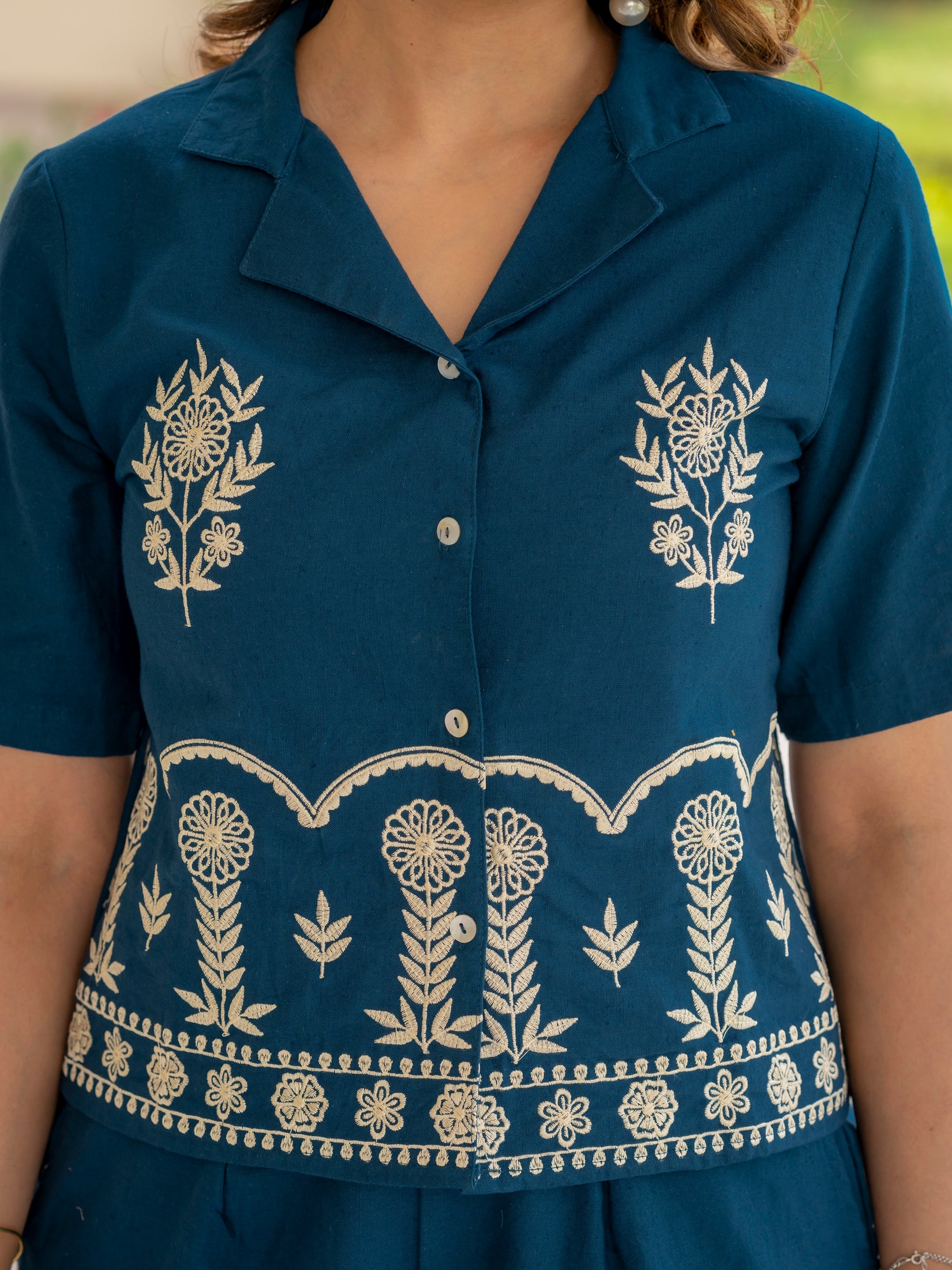 Cotton Embroidered Co-ords Set