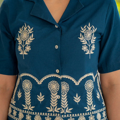 Cotton Embroidered Co-ords Set