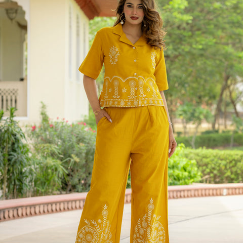 Cotton Embroidered Co-ords Set