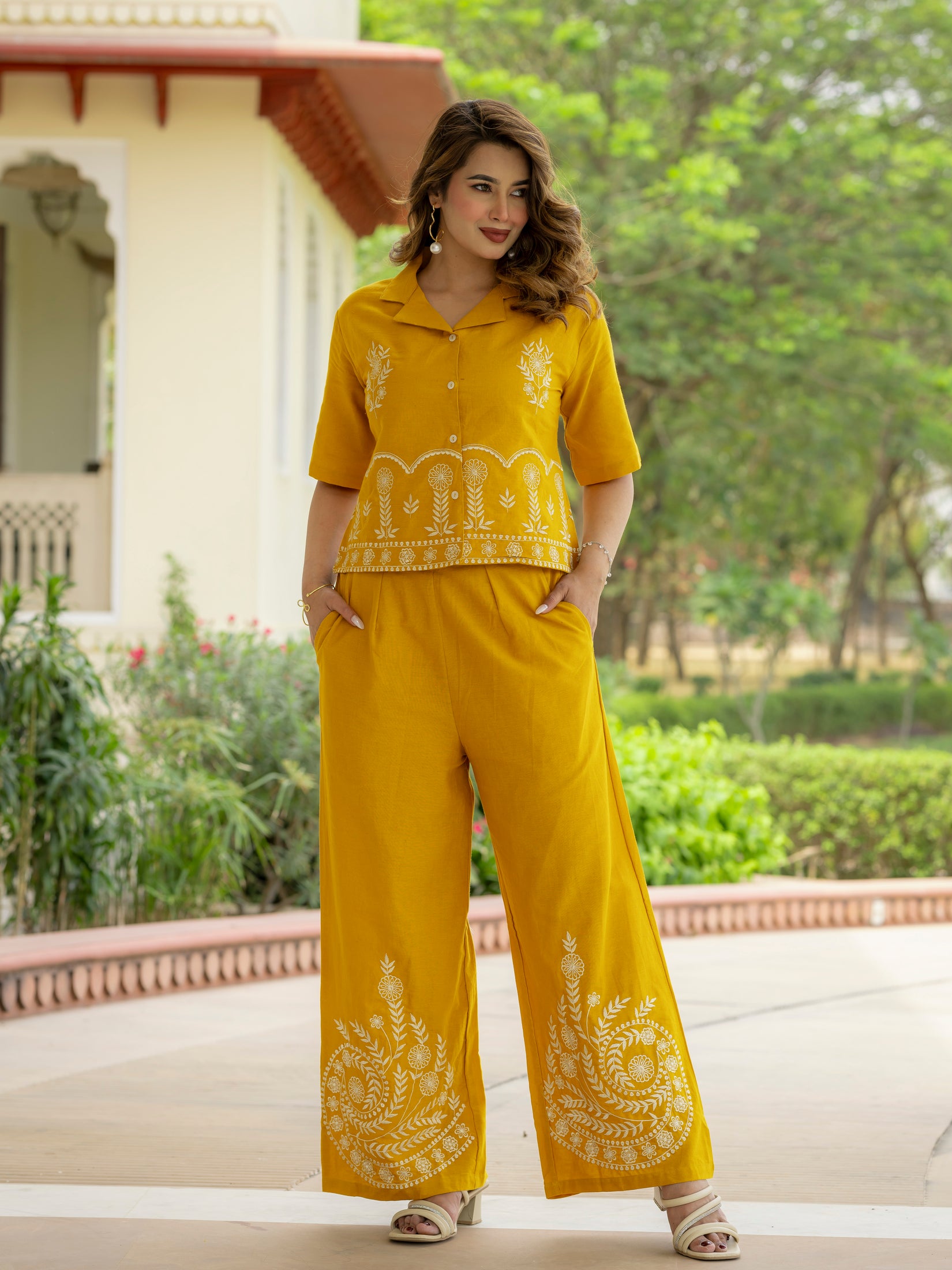Cotton Embroidered Co-ords Set
