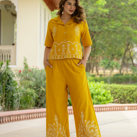 Cotton Embroidered Co-ords Set
