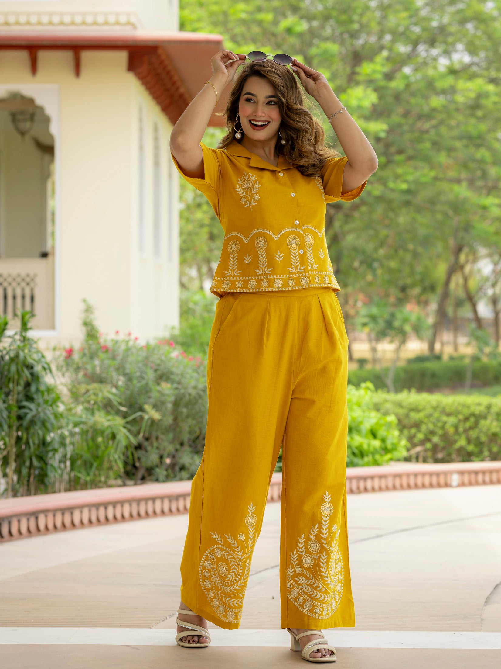 Cotton Embroidered Co-ords Set