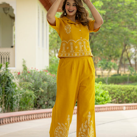Cotton Embroidered Co-ords Set