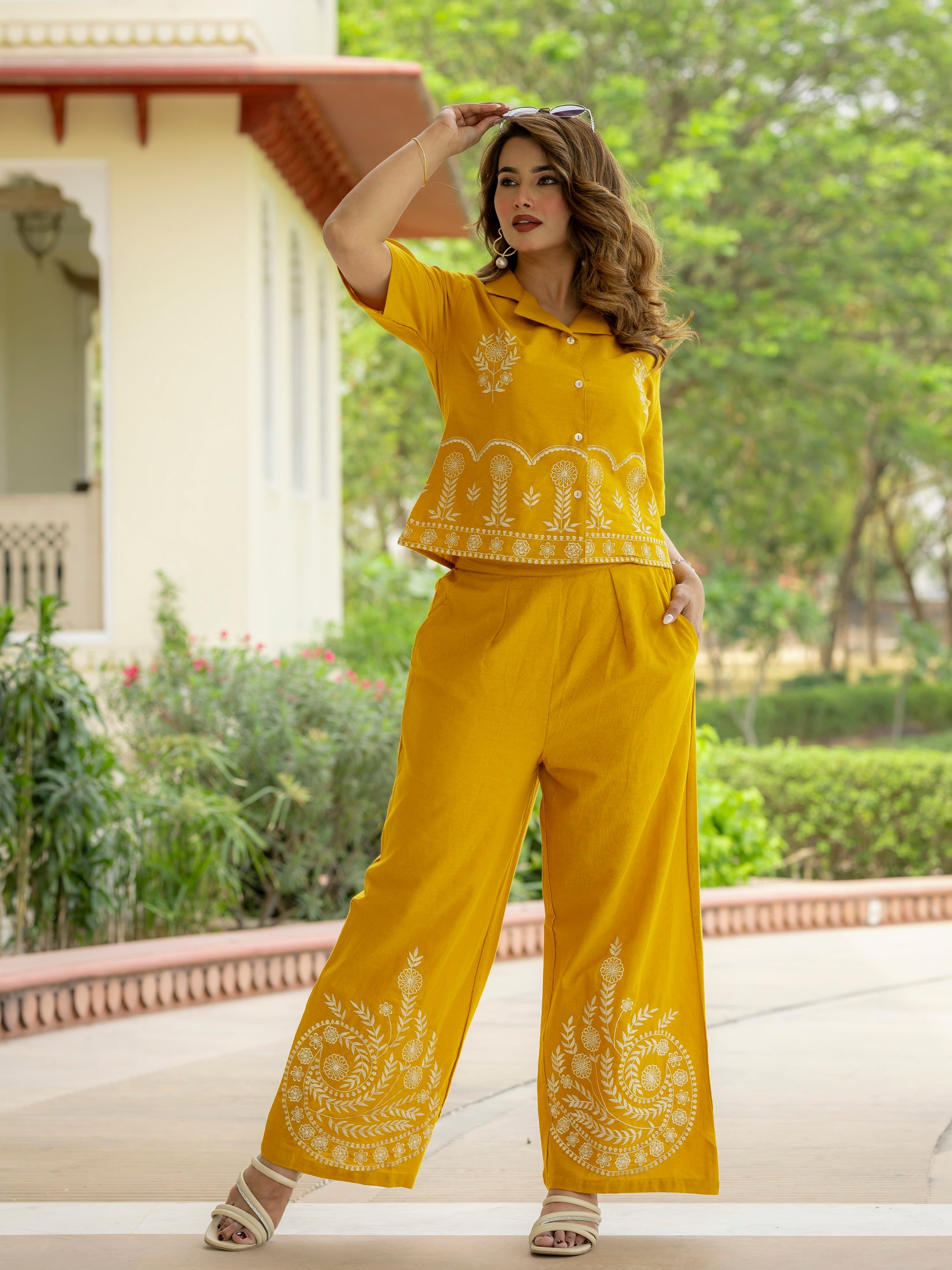 Cotton Embroidered Co-ords Set