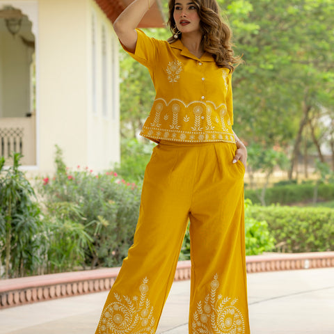 Cotton Embroidered Co-ords Set