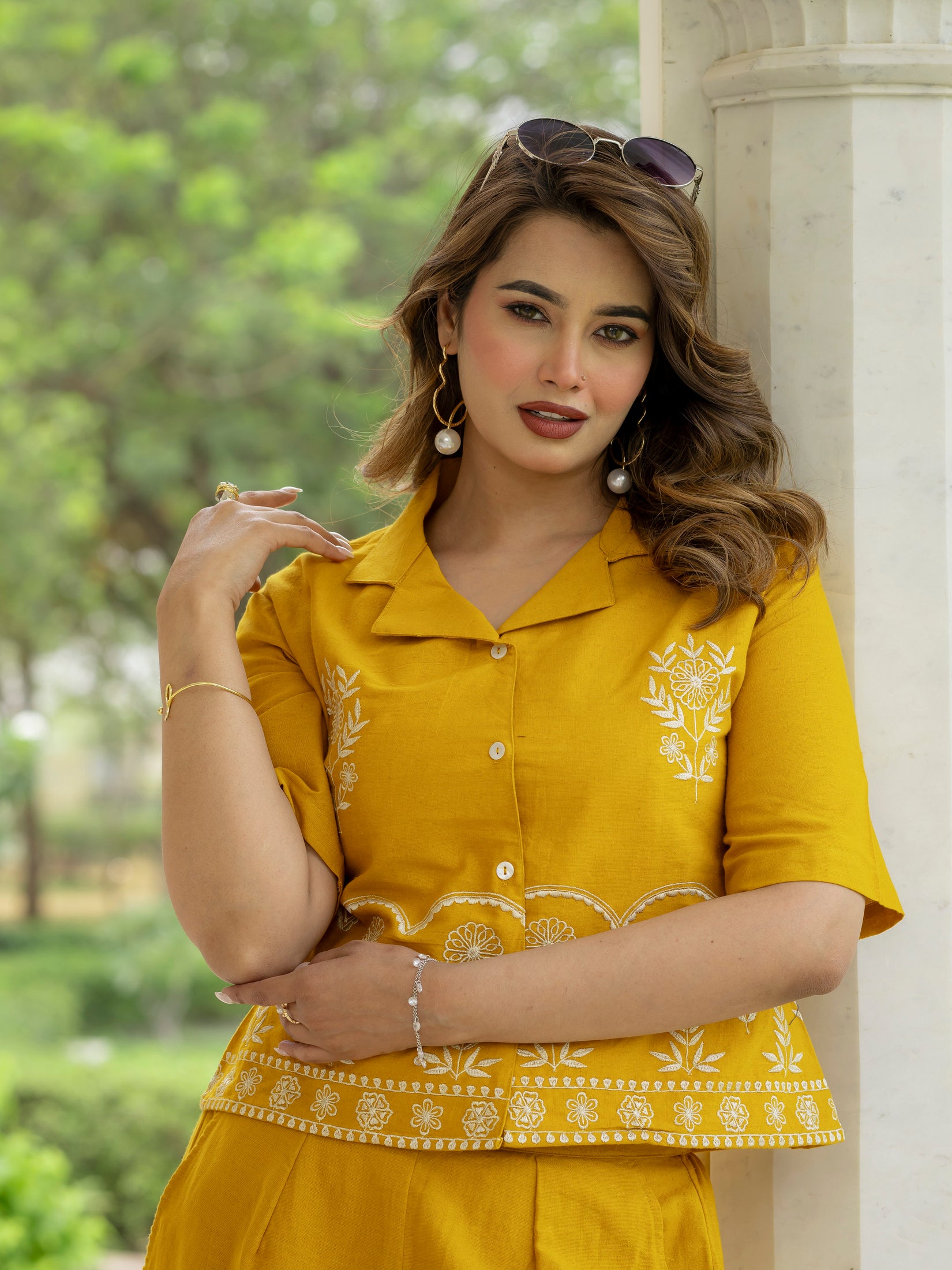 Cotton Embroidered Co-ords Set