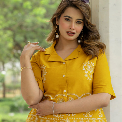 Cotton Embroidered Co-ords Set