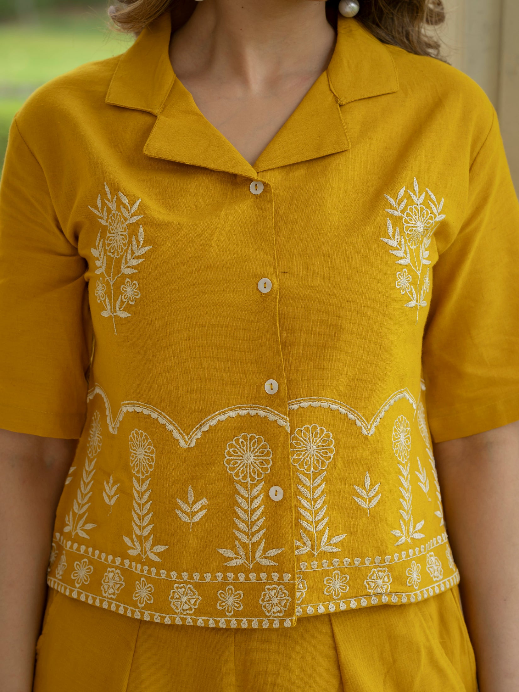 Cotton Embroidered Co-ords Set