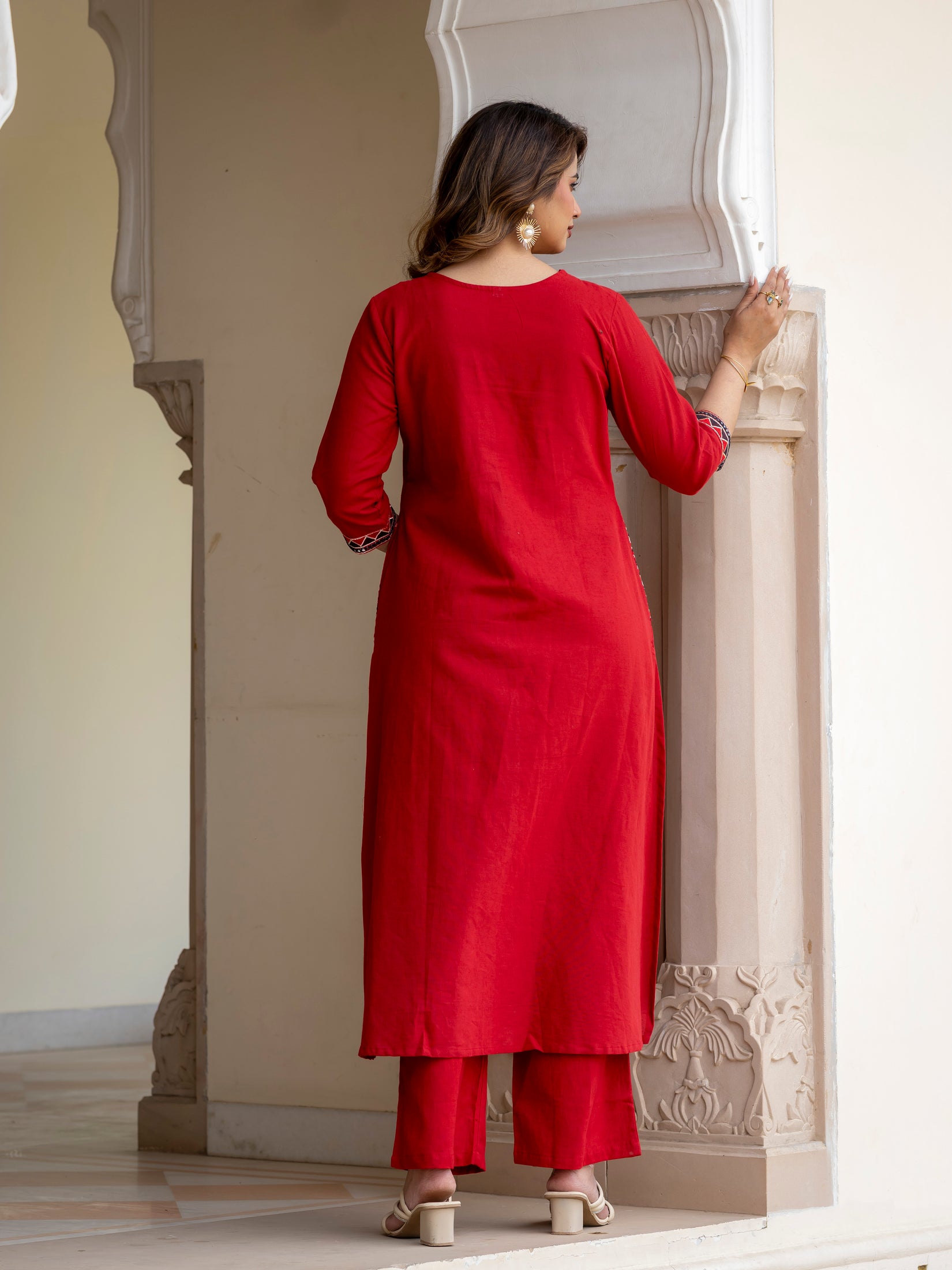 Cotton Embroidered Kurta Set