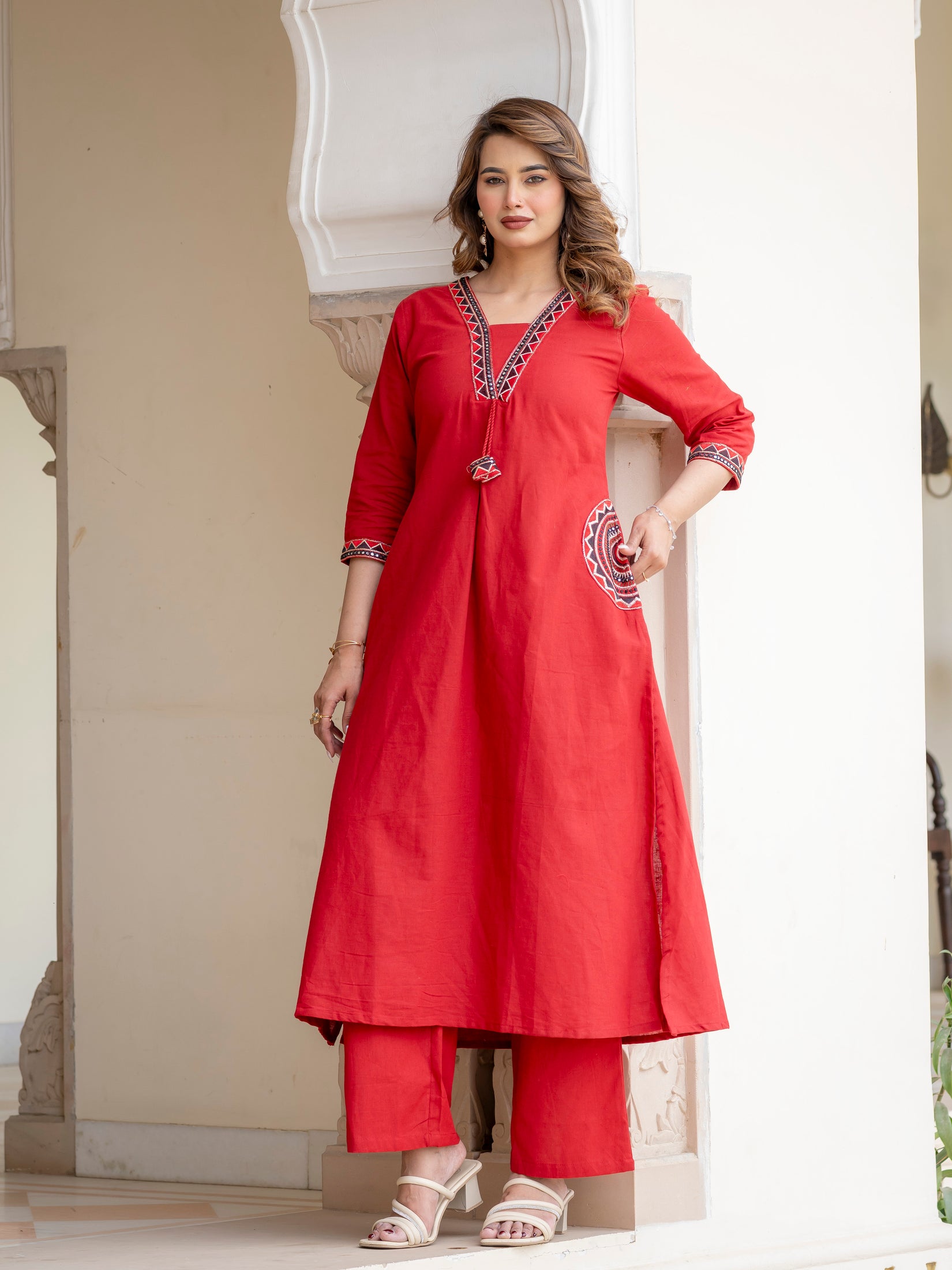 Cotton Embroidered Kurta Set