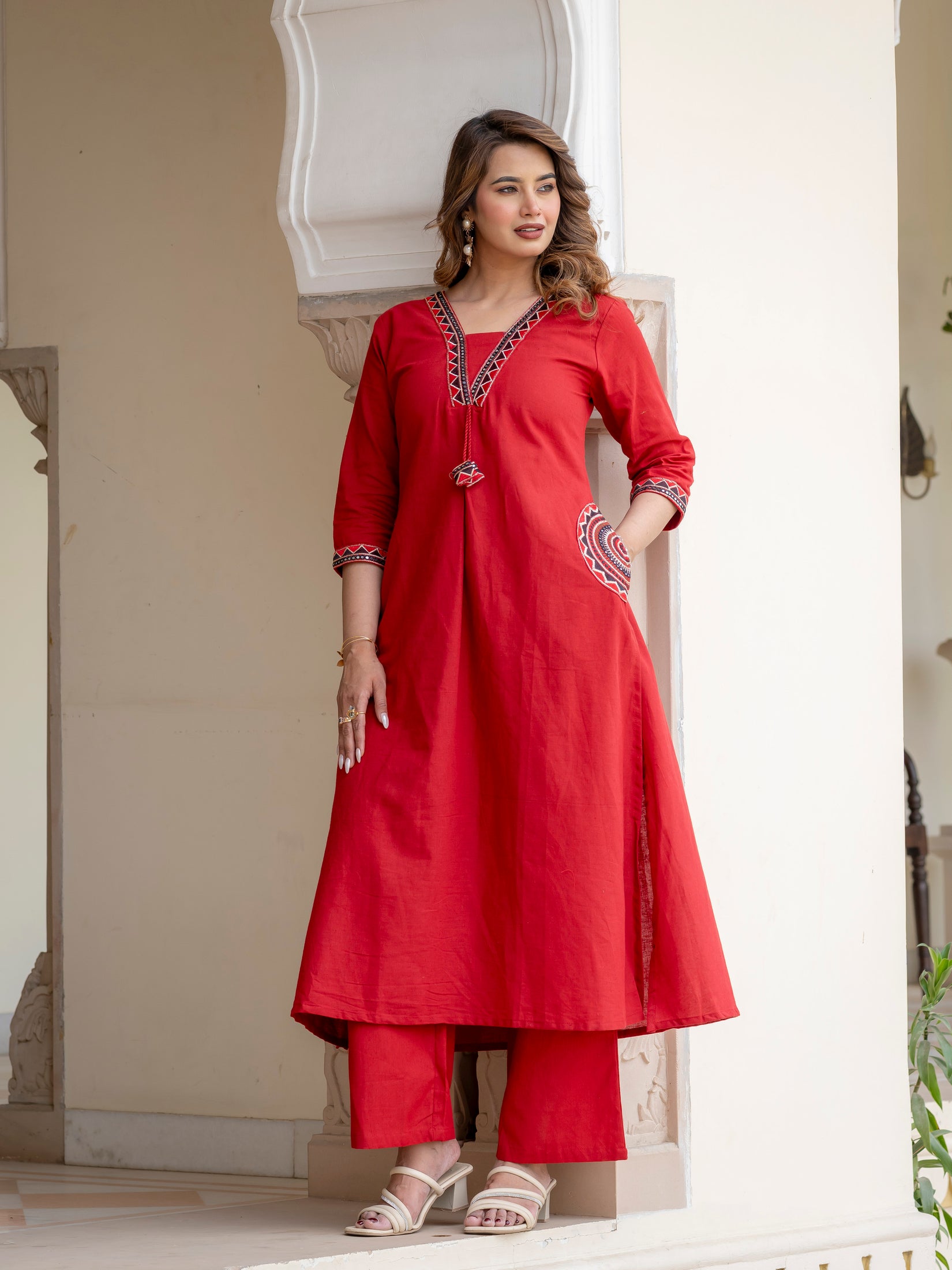 Cotton Embroidered Kurta Set