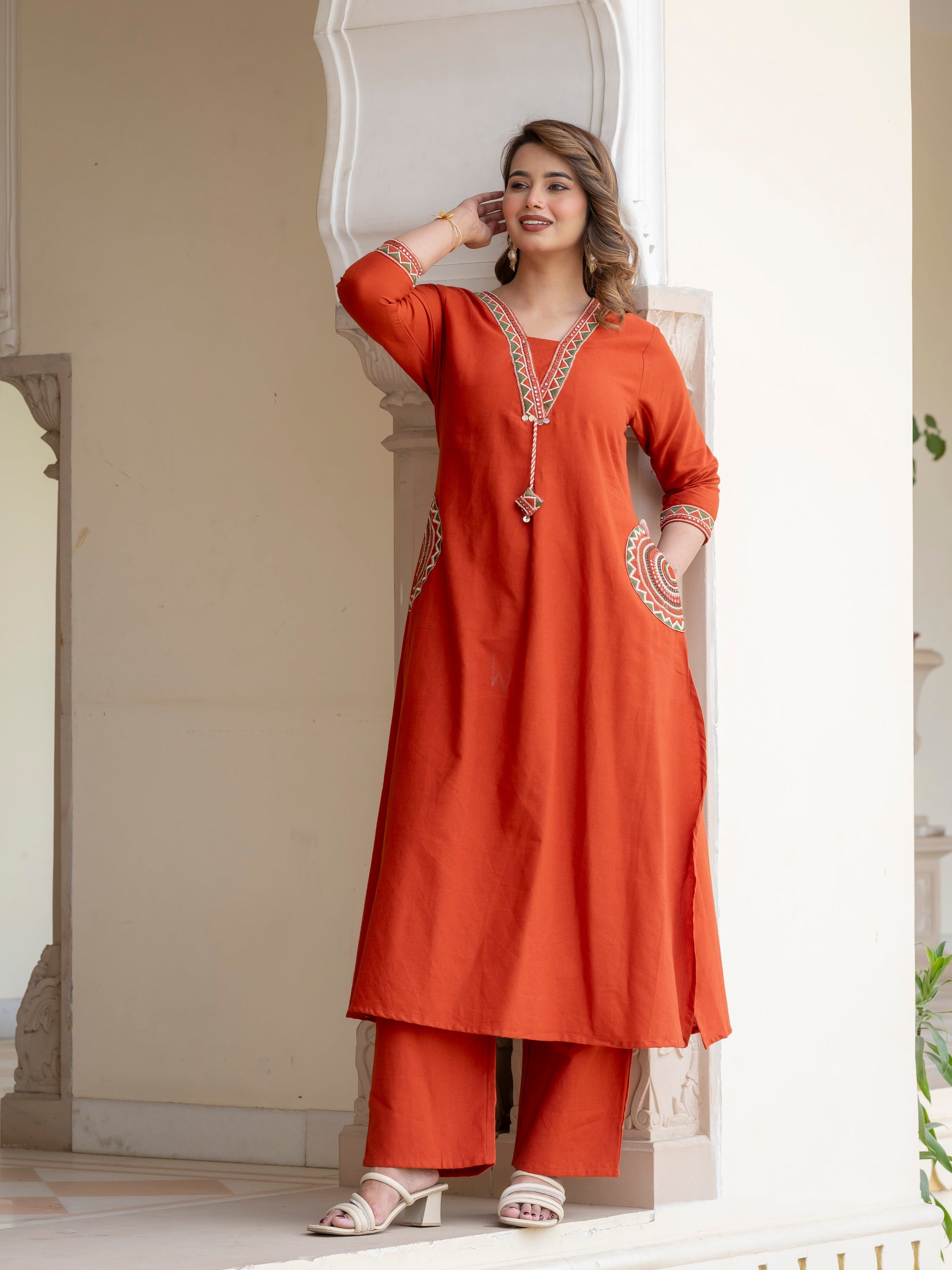 Cotton Embroidered Kurta Set