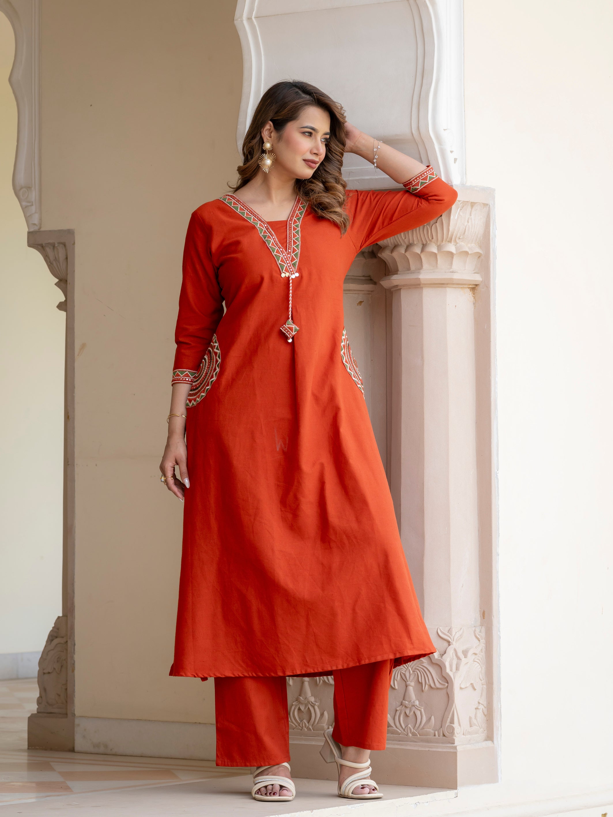 Cotton Embroidered Kurta Set