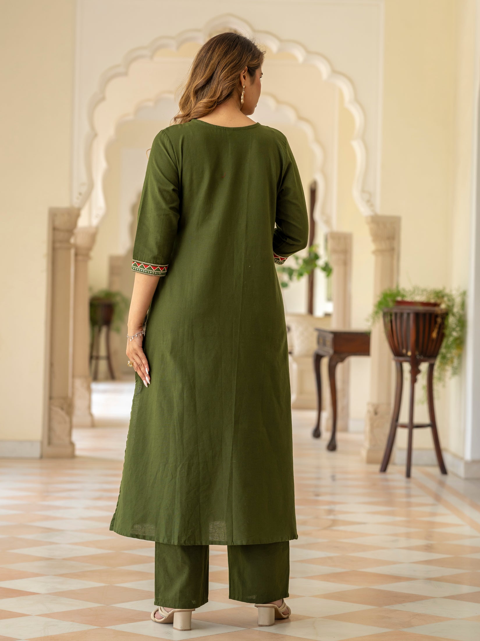 Cotton Embroidered Kurta Set