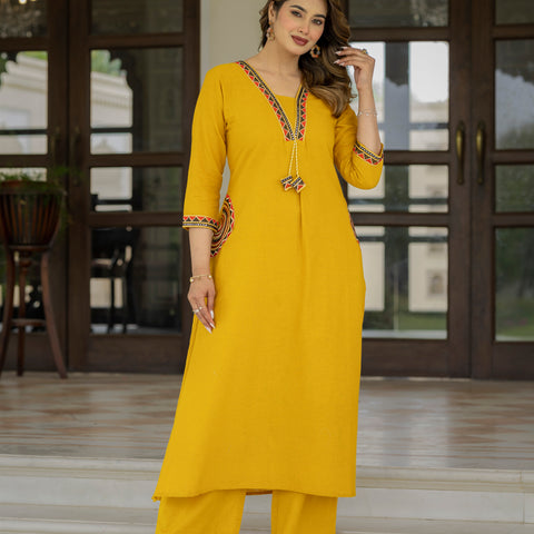 Cotton Embroidered Kurta Set