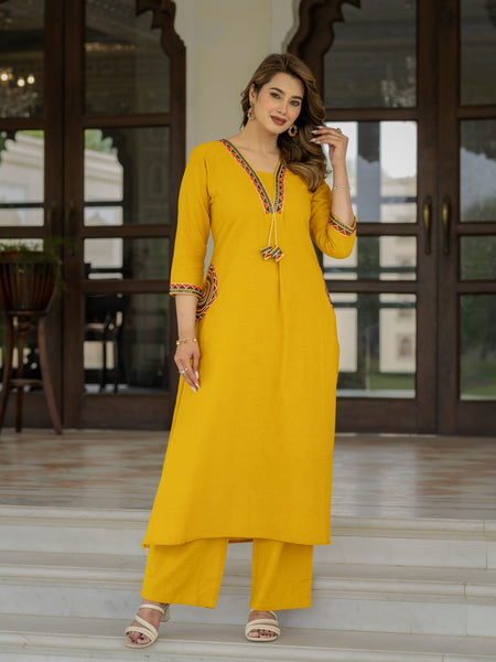 Cotton Embroidered Kurta Set