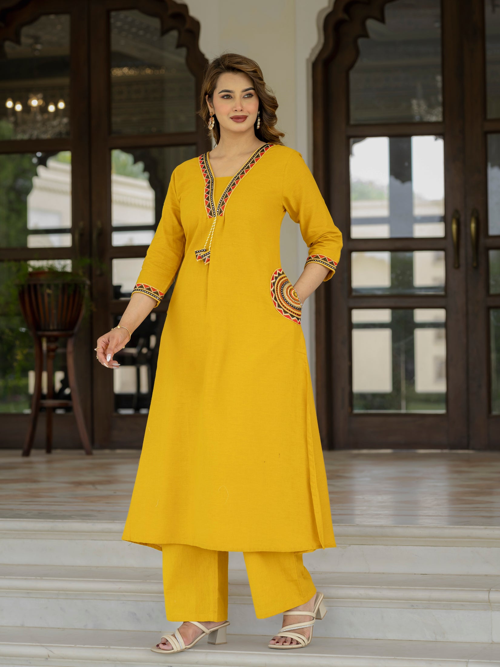 Cotton Embroidered Kurta Set