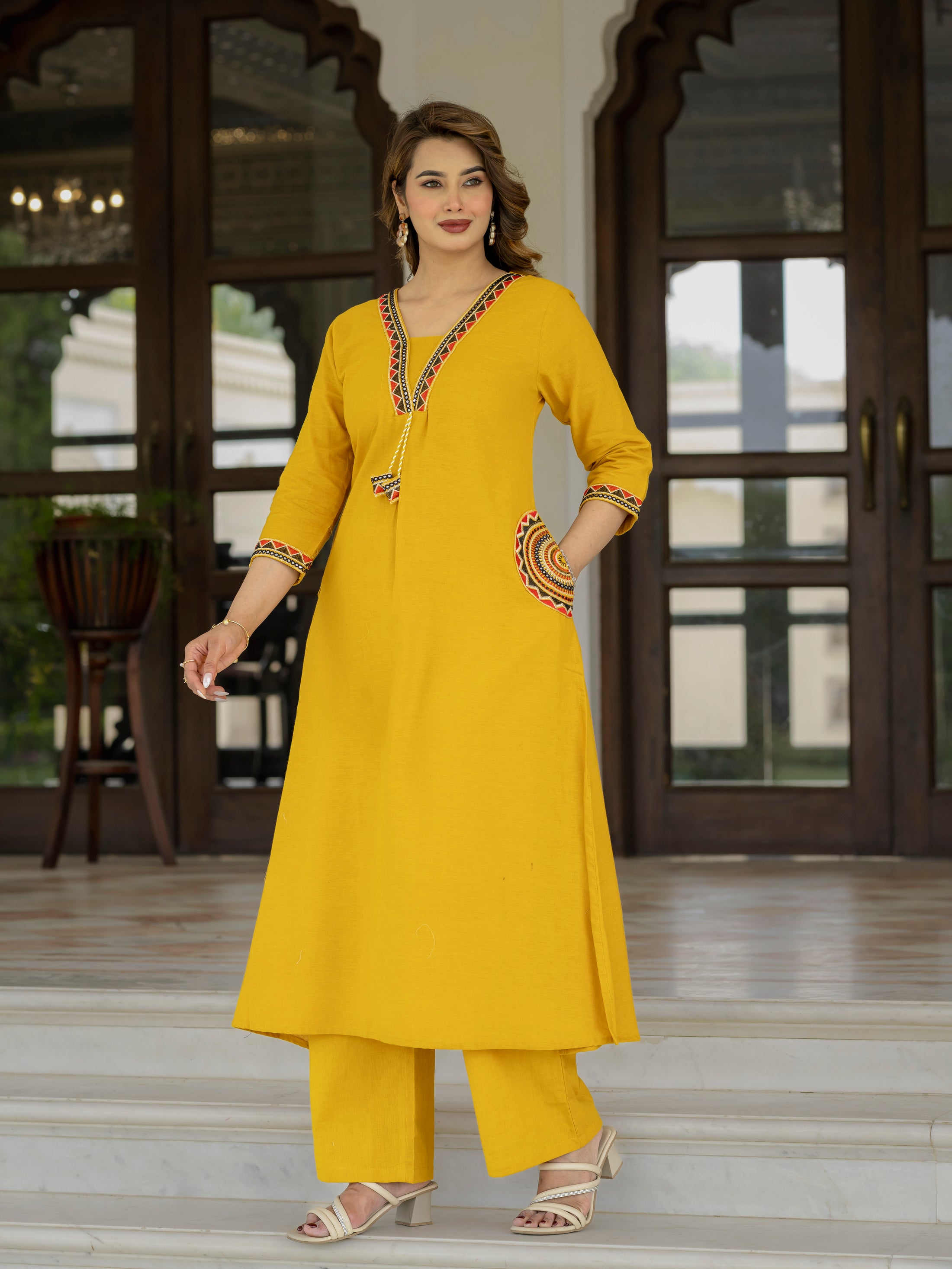 Cotton Embroidered Kurta Set