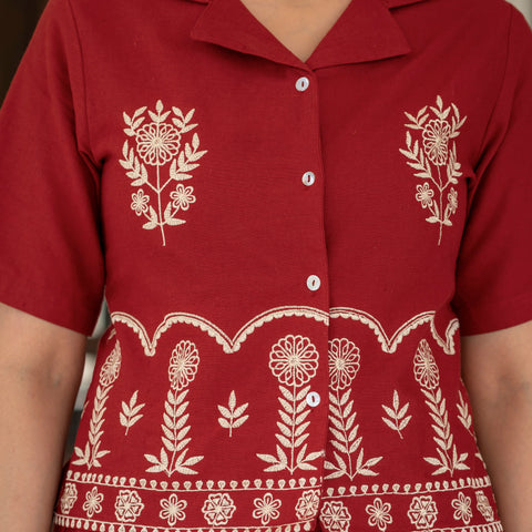 Cotton Embroidered Co-ords Set