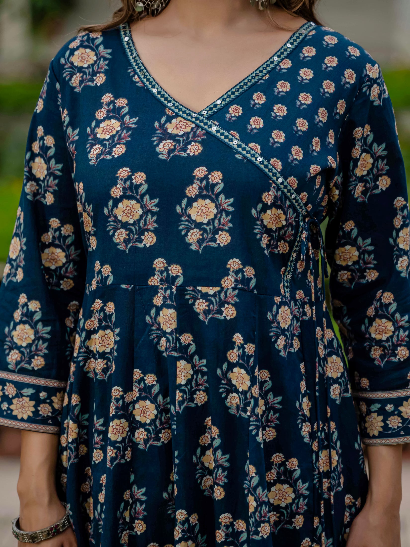 Ebbani Women’s Pure Cotton Floral Kurta Set with Pants & Dupatta