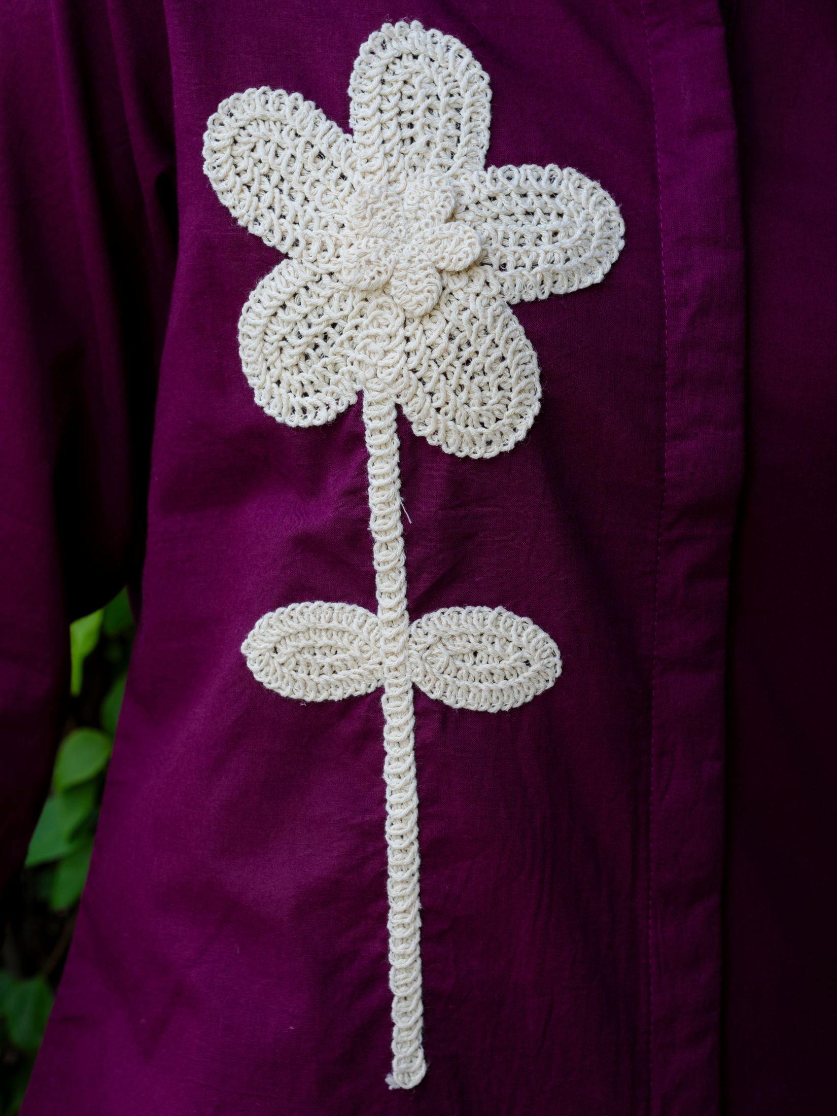 Women Purple  Embroidered Thread Work Pure Cotton coord set