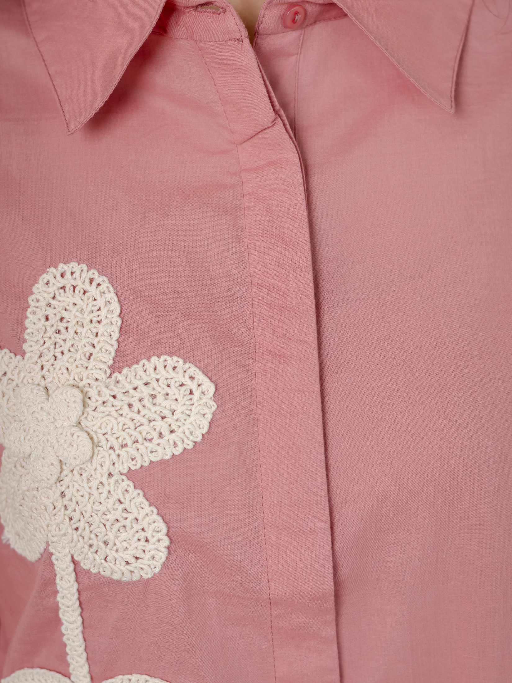 Women Onion Pink  Embroidered Thread Work Pure Cotton coord set