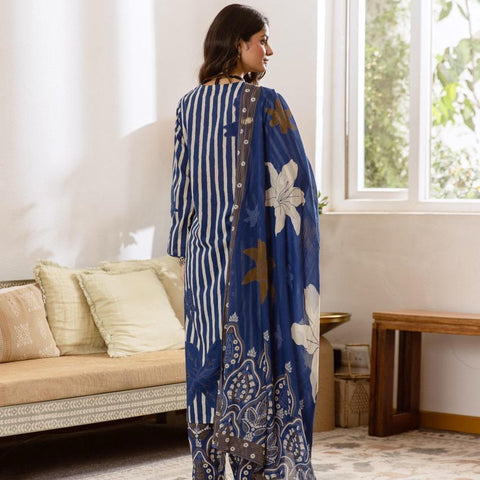 Printed Cotton Kurta Set with Dupatta