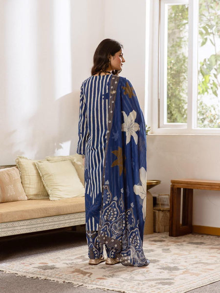 Printed Cotton Kurta Set with Dupatta