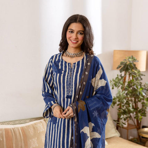 Printed Cotton Kurta Set with Dupatta