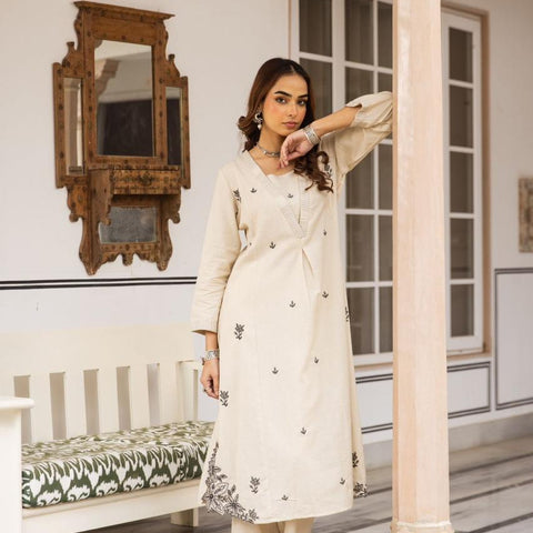 Cotton Embroidered Kurta Set
